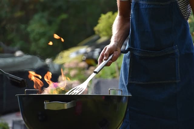 Man grilling on a barbeque
