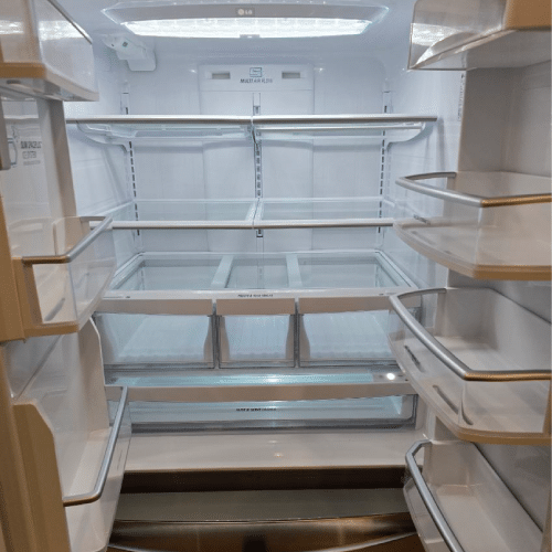 Sparkling clean refrigerator interior after house cleaning McKinney by Dallas Sunrise Maids in Frisco