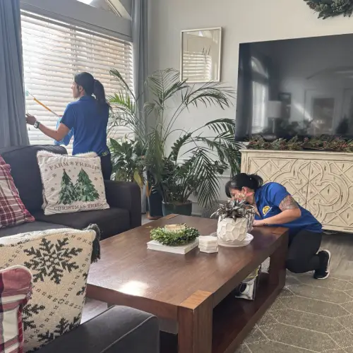 Recurring cleaning service team maintaining a clean home by Dallas Sunrise Maids in Plano, TX