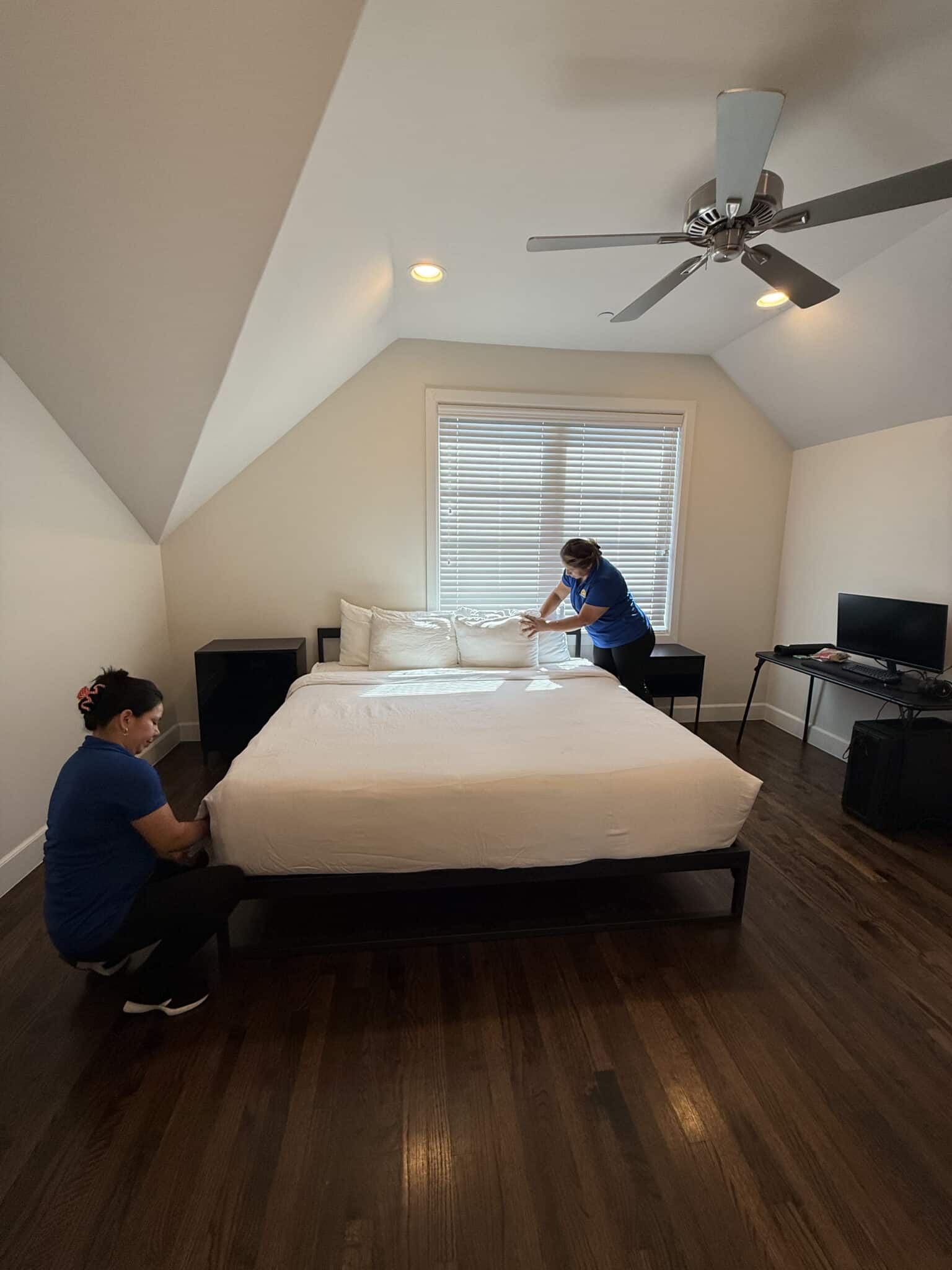 Dallas staffs making bed professional house cleaning company in Plano by Dallas Sunrise Maids